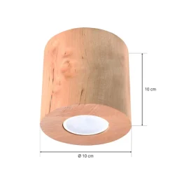 Loftlamper|Loftlamper ^ SOLLUX LIGHTING Loftlampe Ara som cylinder af træ