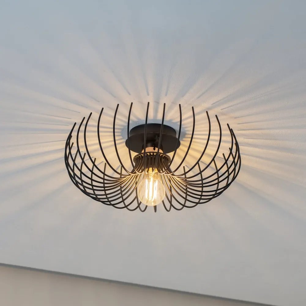 Loftlamper ^ Opviq Loftlampe Aspendos N-641, sort, metal, Ø 36 cm
