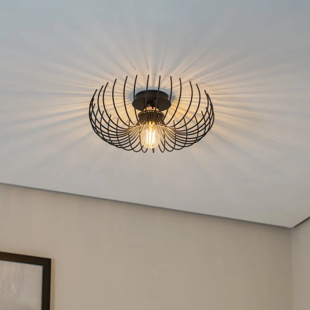 Loftlamper ^ Opviq Loftlampe Aspendos N-641, sort, metal, Ø 36 cm