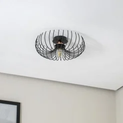 Loftlamper ^ Opviq Loftlampe Aspendos N-641, sort, metal, Ø 36 cm
