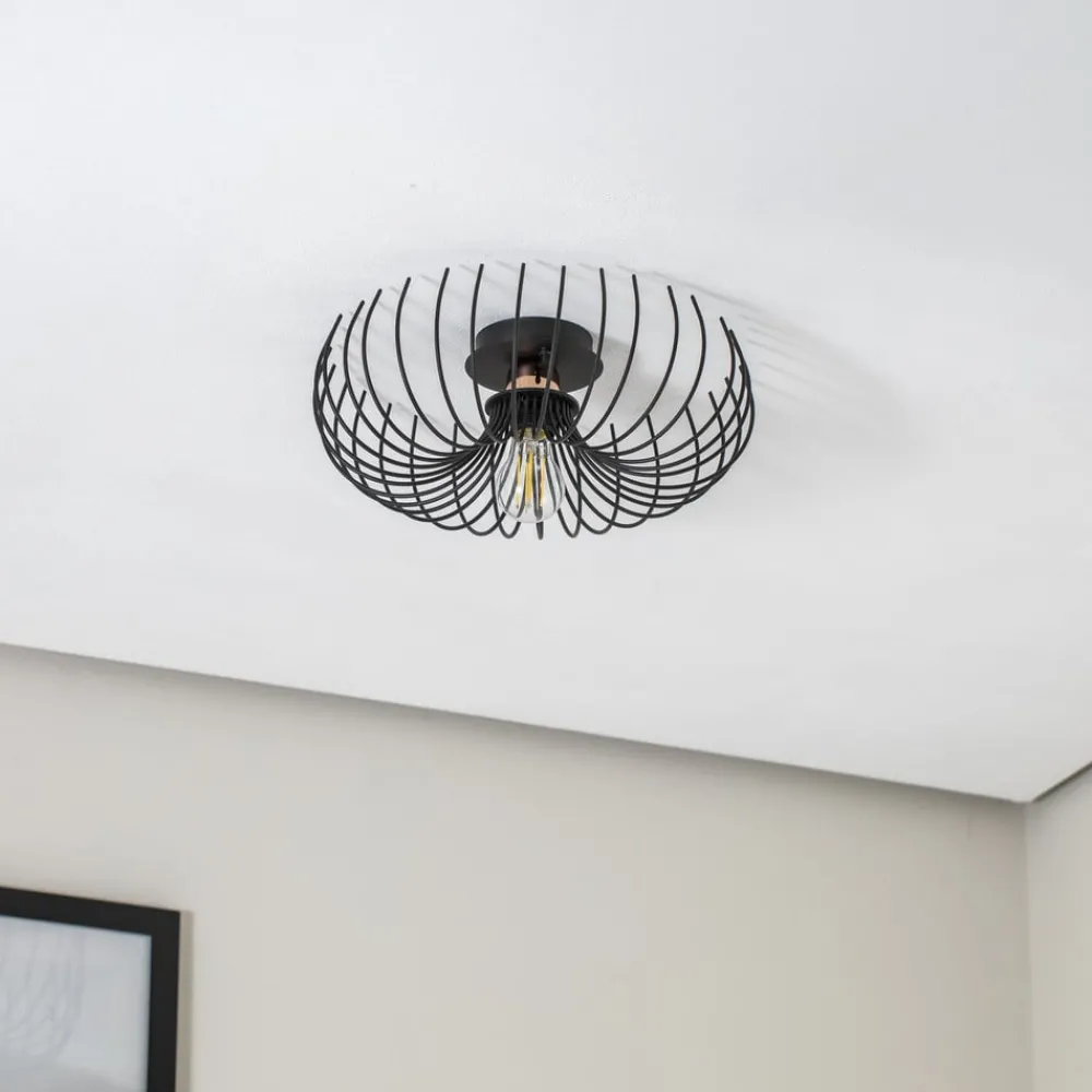 Loftlamper ^ Opviq Loftlampe Aspendos N-641, sort, metal, Ø 36 cm