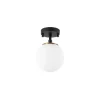 Loftlamper|Loftlamper ^ Opviq Loftlampe Atmaca, 1 lyskilde, sort, glas, Ø 15 cm