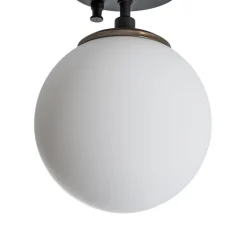 Loftlamper|Loftlamper ^ Opviq Loftlampe Atmaca, 1 lyskilde, sort, glas, Ø 15 cm