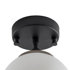 Loftlamper|Loftlamper ^ Opviq Loftlampe Atmaca, 1 lyskilde, sort, glas, Ø 15 cm