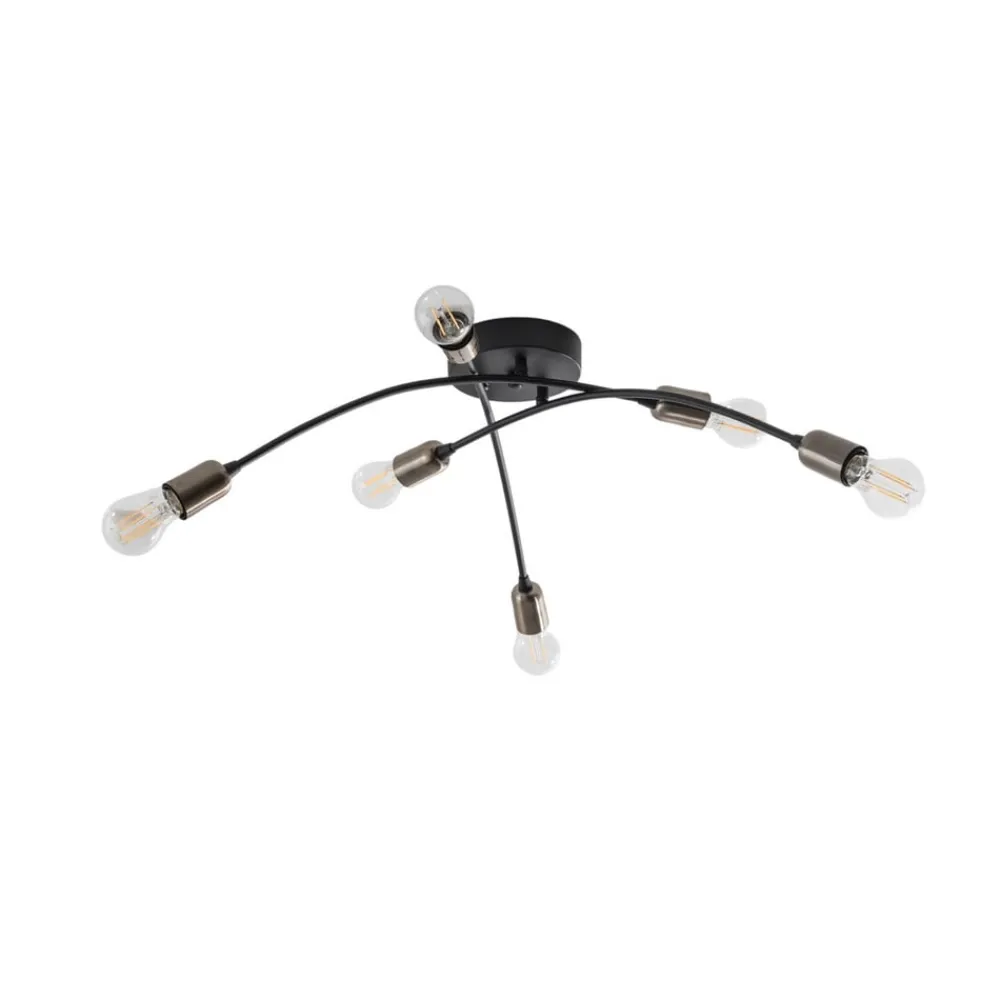 Opviq Loftlamper|Loftlamper > Loftlampe Banana, sort, metal, 67 cm, 6 lyskilder, E27