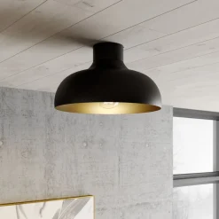 Loftlamper ^ Luminex Loftlampe Basca, udvendig sort, indvendig guld