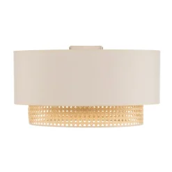 Duolla Loftlamper > Loftlampe Boho, Ø 45 cm, creme-hvid/rattan