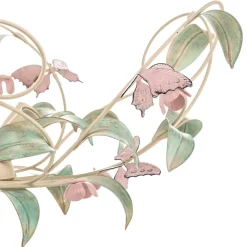 Luminex Loftlamper|Loftlamper > Loftlampe BUTTERFLY, creme/grøn/rosa, stål, 5 lyskilder