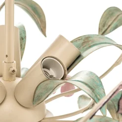 Luminex Loftlamper|Loftlamper > Loftlampe BUTTERFLY, creme/grøn/rosa, stål, 5 lyskilder