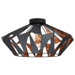 EGLO Loftlamper|Loftlamper > Loftlampe Carlton, Ø 47 cm, sort/kobber