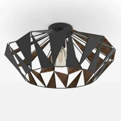 EGLO Loftlamper|Loftlamper > Loftlampe Carlton, Ø 47 cm, sort/kobber