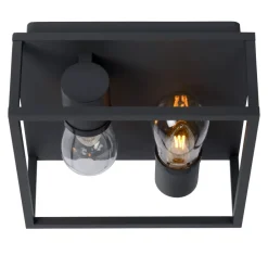 Lucide Loftlamper > Loftlampe Carlyn badeværelse 2 lyskilder sort