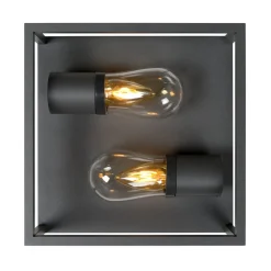 Lucide Loftlamper > Loftlampe Carlyn badeværelse 2 lyskilder sort