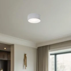 TEMAR LIGHTING Loftlamper|Loftlamper > Loftlampe Cleo, Ø 20 cm, IP54, grå, metal, E27