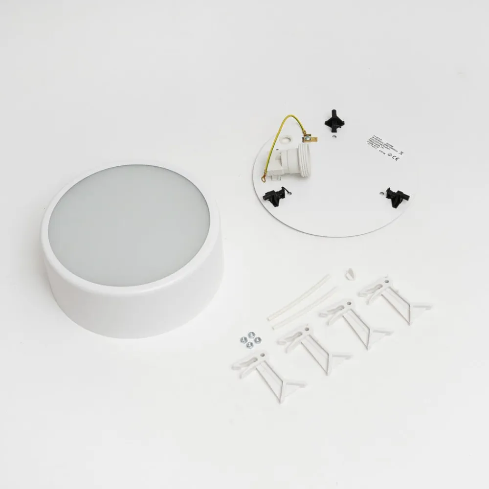 TEMAR LIGHTING Gang|Loftlamper > Loftlampe Cleo, Ø 20 cm, IP20, hvid, metal, E27