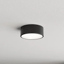 TEMAR LIGHTING Loftlamper|Loftlamper > Loftlampe Cleo, Ø 20 cm, IP54, sort, metal, E27