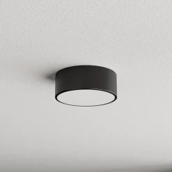 TEMAR LIGHTING Loftlamper|Loftlamper > Loftlampe Cleo, Ø 20 cm, IP54, sort, metal, E27
