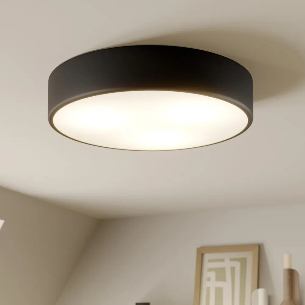 Gang|Loftlamper ^ TEMAR LIGHTING Loftlampe Cleo, Ø 40 cm, IP20, sort, metal, E27