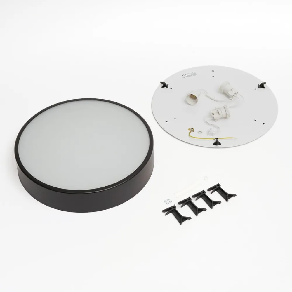 Gang|Loftlamper ^ TEMAR LIGHTING Loftlampe Cleo, Ø 40 cm, IP20, sort, metal, E27