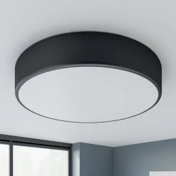 Gang|Loftlamper ^ TEMAR LIGHTING Loftlampe Cleo, Ø 50 cm, IP20, sort, metal, E27