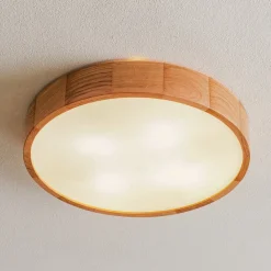 TEMAR LIGHTING Gang|Loftlamper > Loftlampe Cleo DR475, IP54, Ø 47,5 cm, egetræ, E27