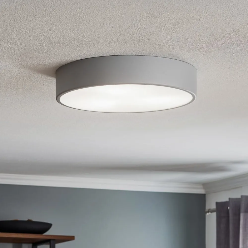 Loftlamper ^ TEMAR LIGHTING Loftlampe Cleo 400, grå, sensor, IP20, Ø 40 cm, metal