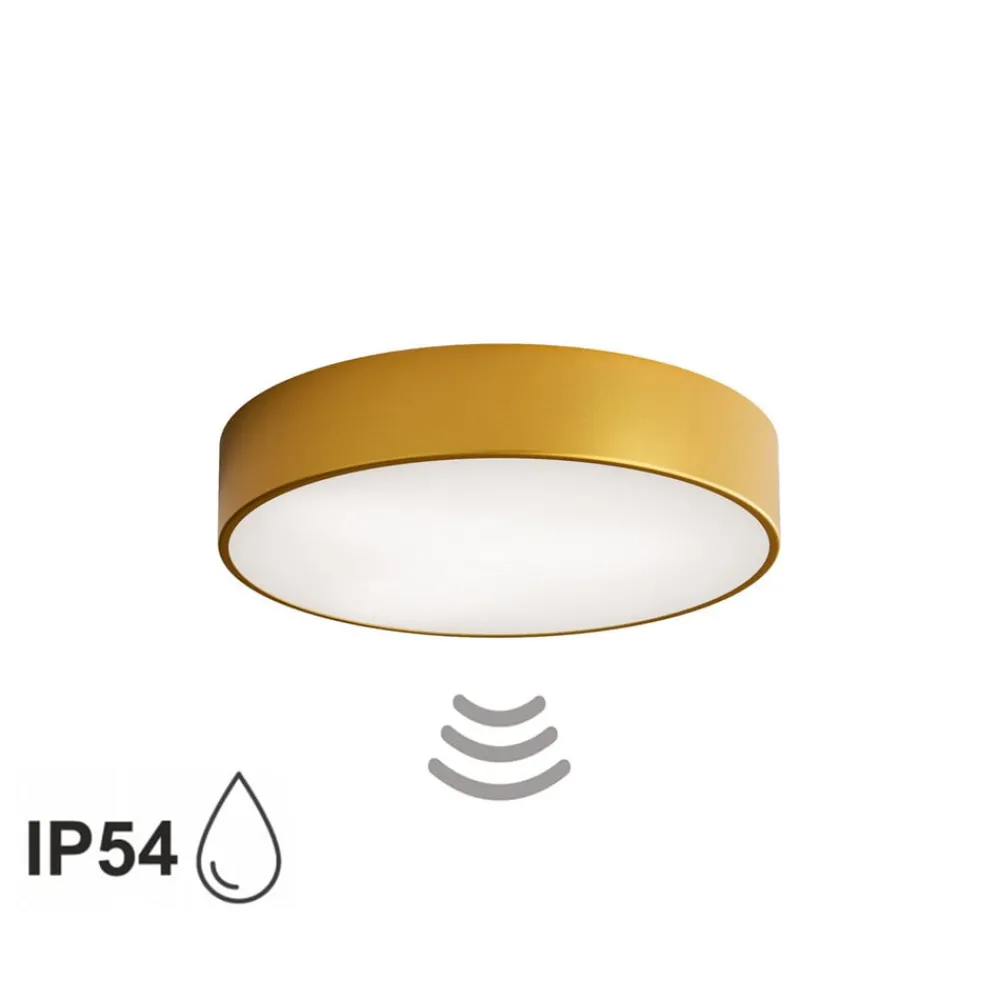 TEMAR LIGHTING Loftlamper > Loftlampe Cleo 400, guld, sensor, IP54, Ø 40 cm, metal