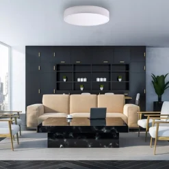 TEMAR LIGHTING Gang|Loftlamper > Loftlampe Cleo 600, hvid, sensor, IP20, Ø 60 cm, metal