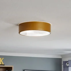 Loftlamper ^ TEMAR LIGHTING Loftlampe Cleo 300, IP54, Ø 30 cm guld