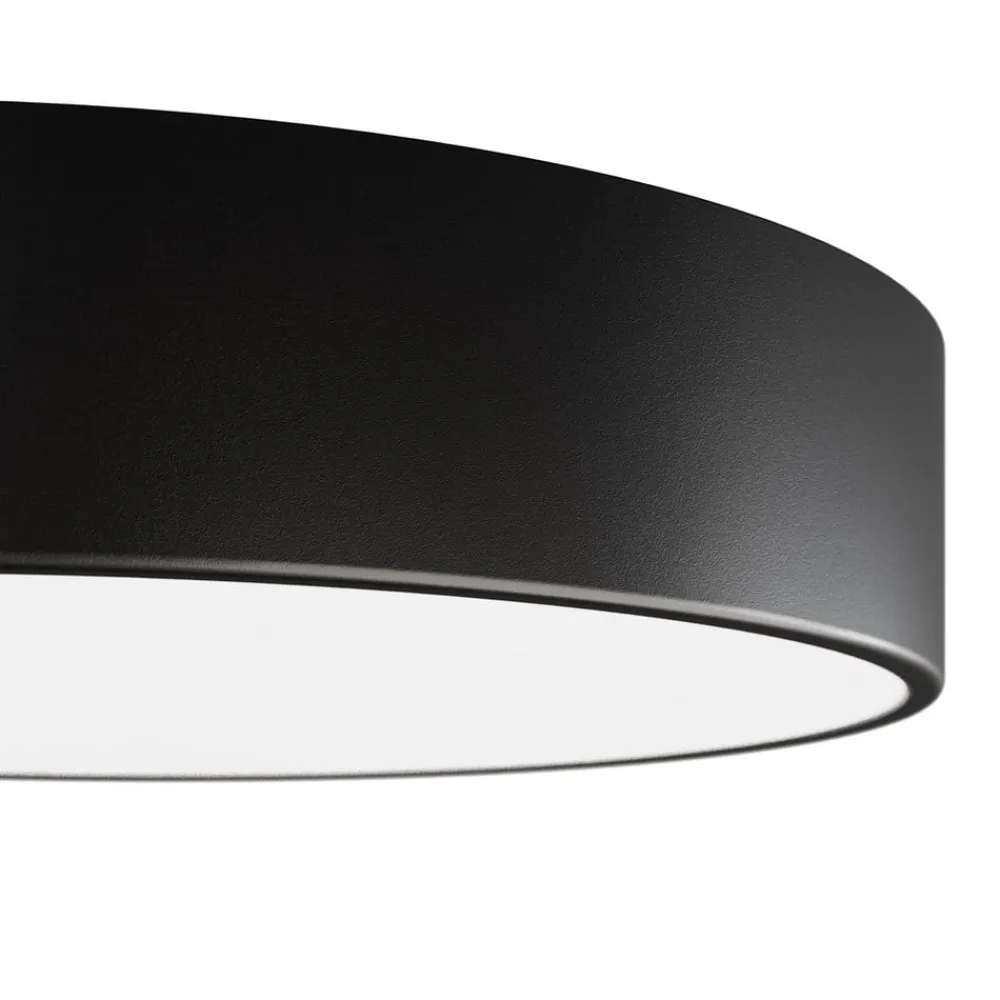Loftlamper ^ TEMAR LIGHTING Loftlampe Cleo 200, sort, sensor, IP54, Ø 20 cm, metal