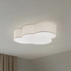 TK Lighting Loftlamper > Loftlampe Cloud, beige, 63 cm lang, tekstil, sky, E27