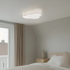 TK Lighting Loftlamper > Loftlampe Cloud, beige, 63 cm lang, tekstil, sky, E27