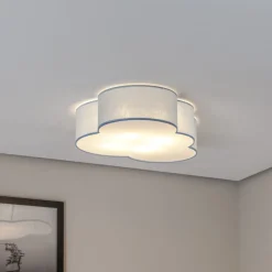 TK Lighting Loftlamper|Loftlamper > Loftlampe Cloud, blå, 63 cm lang, tekstil, sky, E27