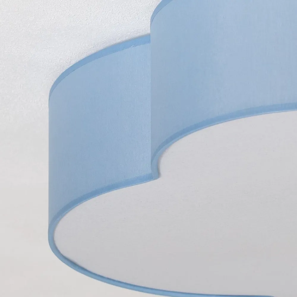 TK Lighting Loftlamper|Loftlamper > Loftlampe Cloud, blå, 63 cm lang, tekstil, sky, E27