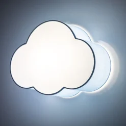 Loftlamper ^ TK Lighting Loftlampe Cloud, blå, 43 cm lang, tekstil, sky, E27
