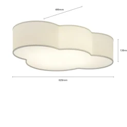 TK Lighting Loftlamper > Loftlampe Cloud i tekstil, længde 62 cm, grå
