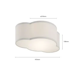 TK Lighting Gang|Loftlamper > Loftlampe Cloud i tekstil, længde 41 cm, grå