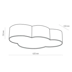 TK Lighting Loftlamper|Loftlamper > Loftlampe Cloud, lyserød, 63 cm lang, tekstil, sky, E27