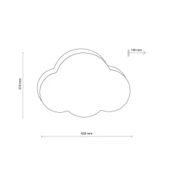 TK Lighting Loftlamper > Loftlampe Cloud, lyserød, 43 cm lang, tekstil, sky, E27