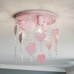 Eko-Light Loftlamper > Loftlampe Corazon i pink med hjerter