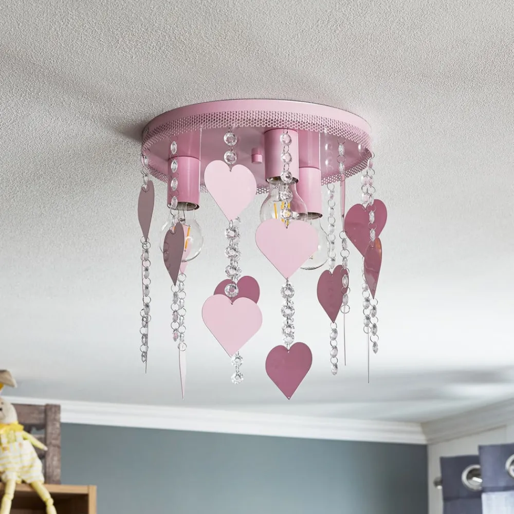 Eko-Light Loftlamper > Loftlampe Corazon i pink med hjerter