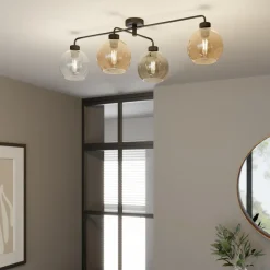 TK Lighting Gang|Loftlamper > Loftlampe Cubus med 4 lyskilder klar/rav/grå