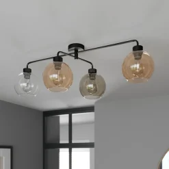 TK Lighting Gang|Loftlamper > Loftlampe Cubus med 4 lyskilder klar/rav/grå