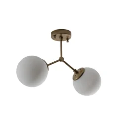 Opviq Gang|Loftlamper > Loftlampe Damar, guld, glas, 2 lyskilder, længde 44 cm, E27