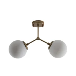 Opviq Gang|Loftlamper > Loftlampe Damar, guld, glas, 2 lyskilder, længde 44 cm, E27