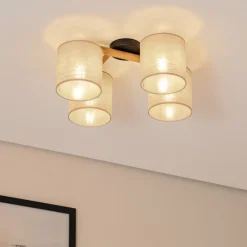 TK Lighting Loftlamper > Loftlampe Deva, 4 lyskilder, tekstil