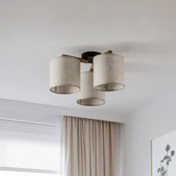Loftlamper|Loftlamper ^ TK Lighting Loftlampe Deva, tekstil, 3 lyskilder