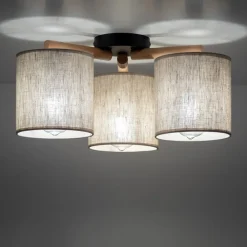 Loftlamper|Loftlamper ^ TK Lighting Loftlampe Deva, tekstil, 3 lyskilder