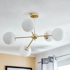 Euluna Loftlamper|Loftlamper > Loftlampe Dori, 5 lyskilder, guld