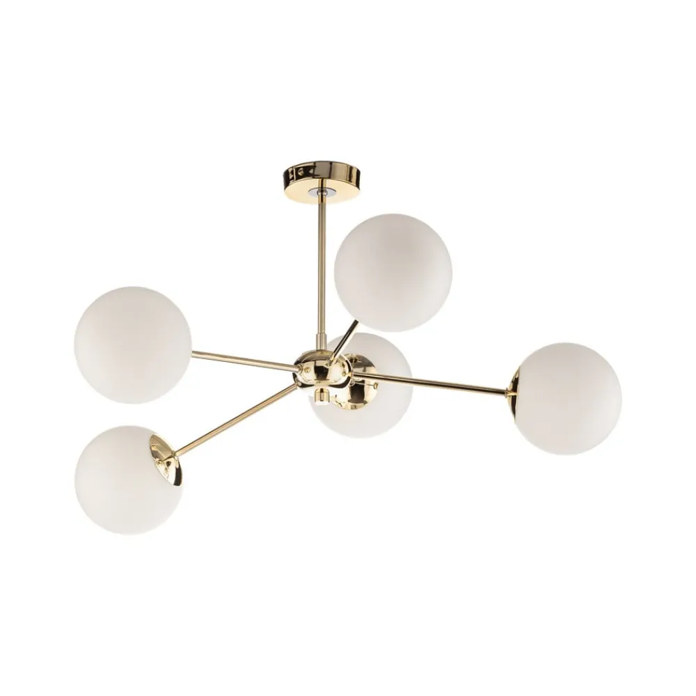 Euluna Loftlamper|Loftlamper > Loftlampe Dori, 5 lyskilder, guld